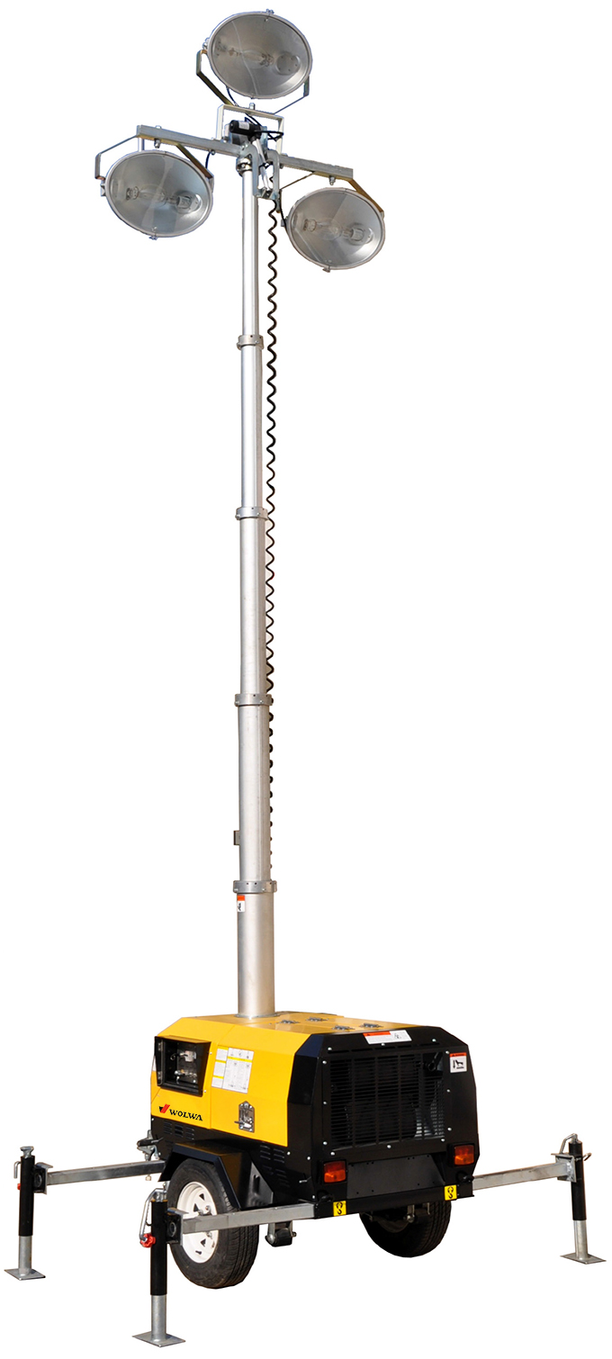 沃爾華GNZM51C氣動升降拖車式照明車產品實物照